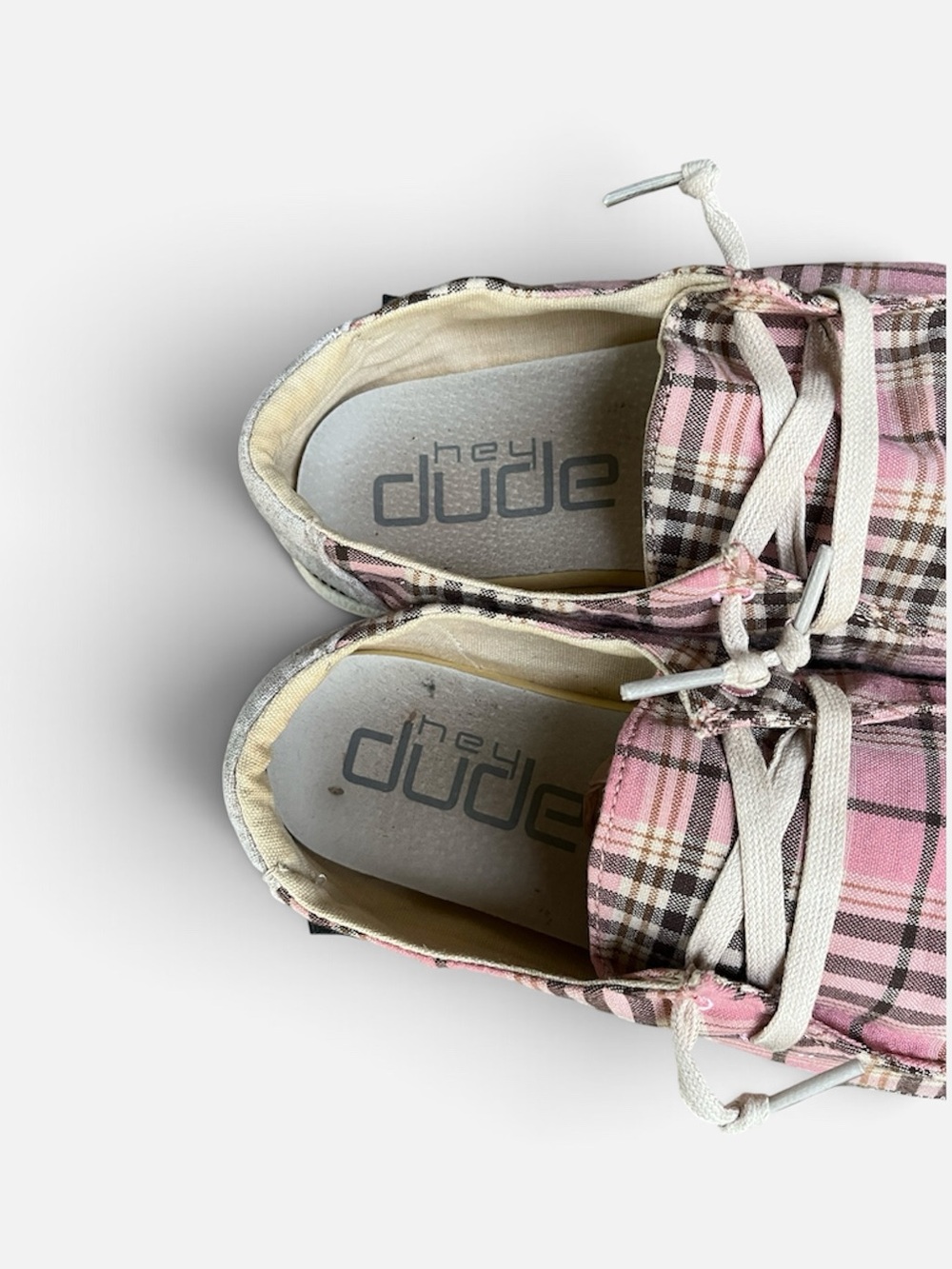 HEY DUDE Wendy Slip-on Shoe in Tartan Azur Pink Women’s Size 8 - Picture 7 of 11